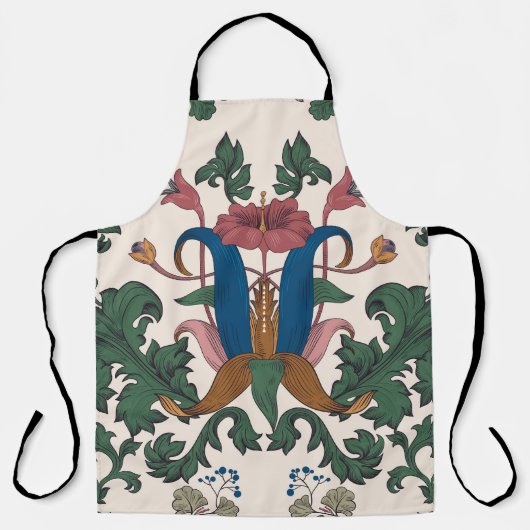  bloemenrenaissance behang. schort (Voorkant)