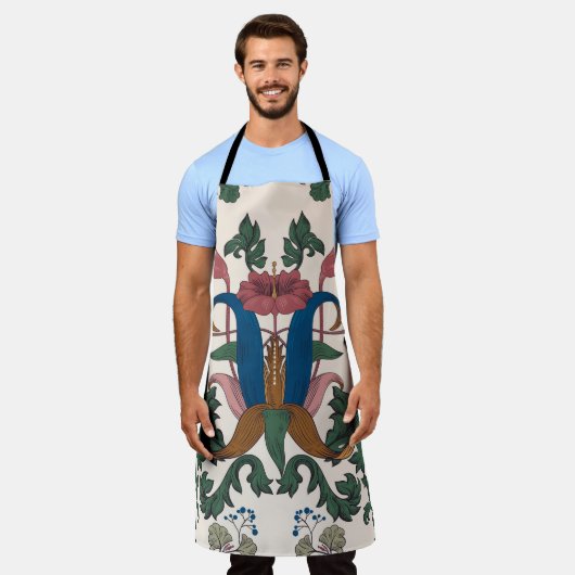  bloemenrenaissance behang. schort (Gedragen)