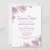 Bloemenrepetitiediner Paarse Waterverf Bloemen Kaart (Voorkant)