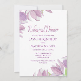 Bloemenrepetitiediner Paarse Waterverf Bloemen Kaart