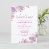 Bloemenrepetitiediner Paarse Waterverf Bloemen Kaart (Staand voorkant)