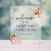 Bloemenrepetitiediner Welkom Acryl Teken Acryl Bord (Neutraal)