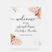 Bloemenrepetitiediner Welkom Acryl Teken Bord (Voorkant)