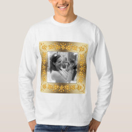 bloemenretro gouden lijst.Uw foto. T-shirt