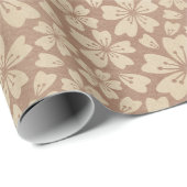 bloemenretro Mid Century Modern Flower Cadeaupapier (Rol Hoek)