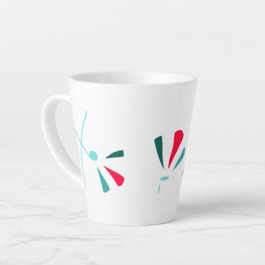 Bloemenrij ontwerp latte mok (Linkerhoek)