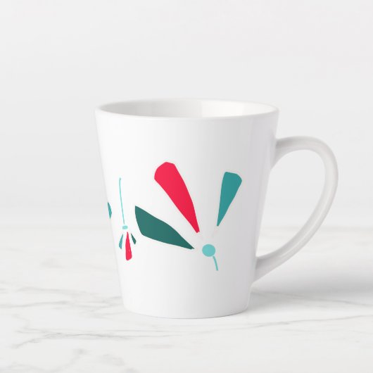 Bloemenrij ontwerp latte mok (Rechts)