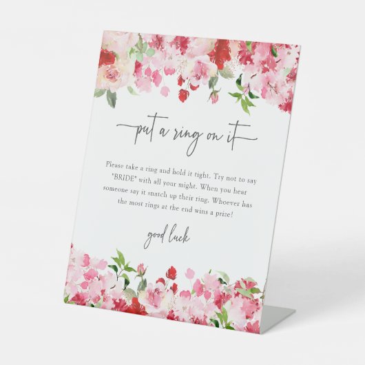 Bloemenring teken reclamebord met voetstuk (Voorkant)