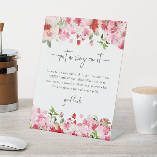 Bloemenring teken reclamebord met voetstuk (Insitu)