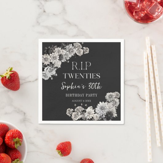 Bloemenrip 20s 30th Birthday Party Servetten (Insitu)