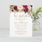 Bloemenrode Bourgogne Gelofte Vernieuwing Kaart (Staand voorkant)