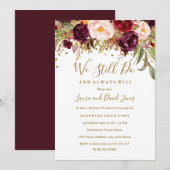 Bloemenrode Bourgogne Gelofte Vernieuwing Kaart (Voorkant / Achterkant)