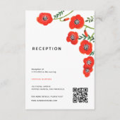 Bloemenrode papaver Bruiloft Receptie Enclosure Ka Informatiekaartje (Voorkant)