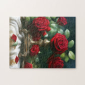 Bloemenrode rozen Legpuzzel (Horizontaal)