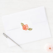 Bloemenrode rozenbloesem, waterverf illustratie ronde sticker (Envelop)