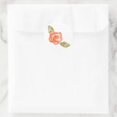 Bloemenrode rozenbloesem, waterverf illustratie ronde sticker (Tas)