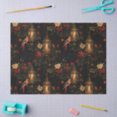 Bloemenrode vogels en lantaarns Decoupage Tissuepapier (Craft)