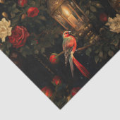 Bloemenrode vogels en lantaarns Decoupage Tissuepapier (Detail)