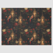Bloemenrode vogels en lantaarns Decoupage Tissuepapier (Voorkant)