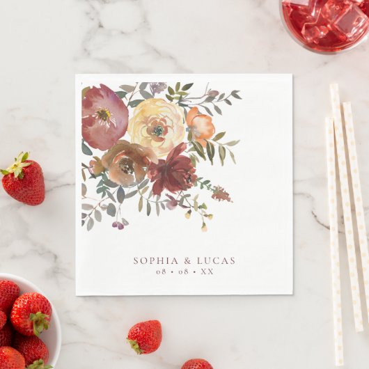 Bloemenroest Bourgondische herfstbruiloft Servet (Insitu)