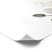 Bloemenroest crème groen bruiloft welkomstbord poster (Hoek)