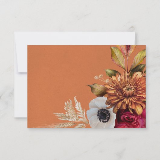 Bloemenroest & Fuchsia bruiloft Save The Date (Achterkant)