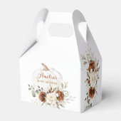 Bloemenroest groen pompoen Herfst Baby shower Bedankdoosjes (Achterkant)