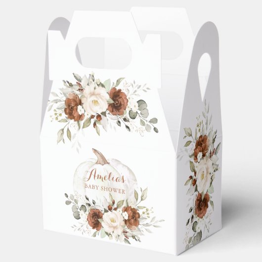 Bloemenroest groen pompoen Herfst Baby shower Bedankdoosjes (Geopend)