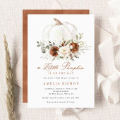 Bloemenroest pompoen groen Herfst Baby shower Invi Kaart