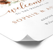 Bloemenroest pompoen herfst bruiloft welkom teken poster (Hoek)