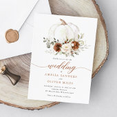 Bloemenroest pompoen Herfst groen bruiloft Kaart