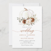 Bloemenroest pompoen Herfst groen bruiloft Kaart (Voorkant)