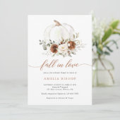 Bloemenroest pompoen Herfst in liefde Vrijgezellen Kaart (Staand voorkant)