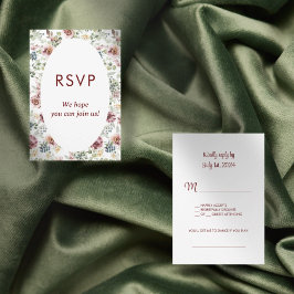 bloemenromantische trouwreactiekaart RSVP kaartje