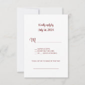  bloemenromantische trouwreactiekaart RSVP kaartje (Achterkant)