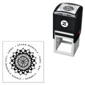  bloemenronde Mandala Universe Flower Zelfinktende Stempel (In situ)