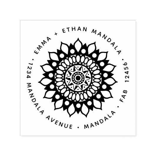  bloemenronde Mandala Universe Flower Zelfinktende Stempel (Design)