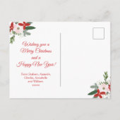 Bloemenrood Blush Roze Kerstvakantie fotokaart Feestdagenkaart (Achterkant)