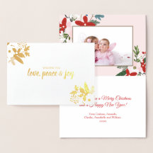 Bloemenrood Blush Roze Kerstvakantie fotokaart