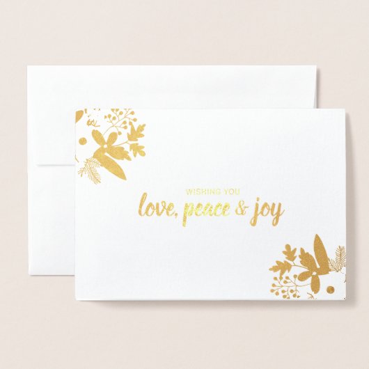 Bloemenrood Blush Roze Kerstvakantie fotokaart Folie Kaarten (Voorkant met envelop)