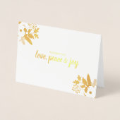 Bloemenrood Blush Roze Kerstvakantie fotokaart Folie Kaarten (Voorkant)