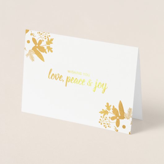 Bloemenrood Blush Roze Kerstvakantie fotokaart Folie Kaarten (Voorkant)