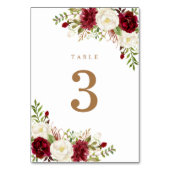 Bloemenrood Bourgogne Wit Elegant Groen Modern Kaart (Achterkant)