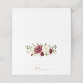 Bloemenrood Bourgogne wit elegante plaats kaart Plaatskaartje (Buitenkant ongevouwen)