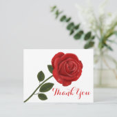 Bloemenrood Dank u Roos Bloem - Huwelijksliefde Briefkaart (Staand voorkant)