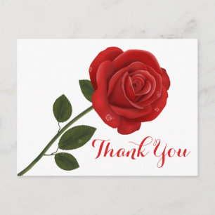 Bloemenrood Dank u Roos Bloem - Huwelijksliefde Briefkaart