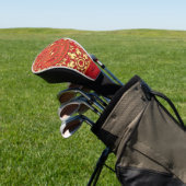 Bloemenrood en goud Chinees Nieuwjaar 2025 Slang Golfheadcover (Insitu)