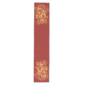 Bloemenrood en goud medium tafelloper (Voorkant)