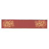 Bloemenrood en goud medium tafelloper (Horizontaal)
