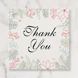 Bloemenrood en groen Lijst dank u Bedankjes Labels